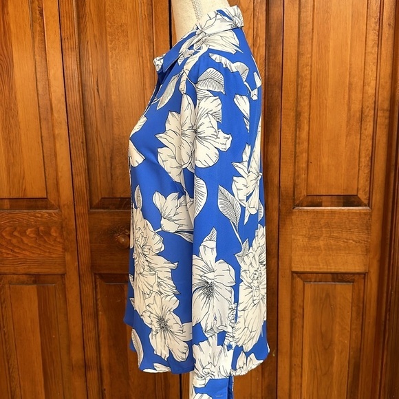 Banana Republic Factory Floral Button-down Career Blouse PS - Picture 3 of 8
